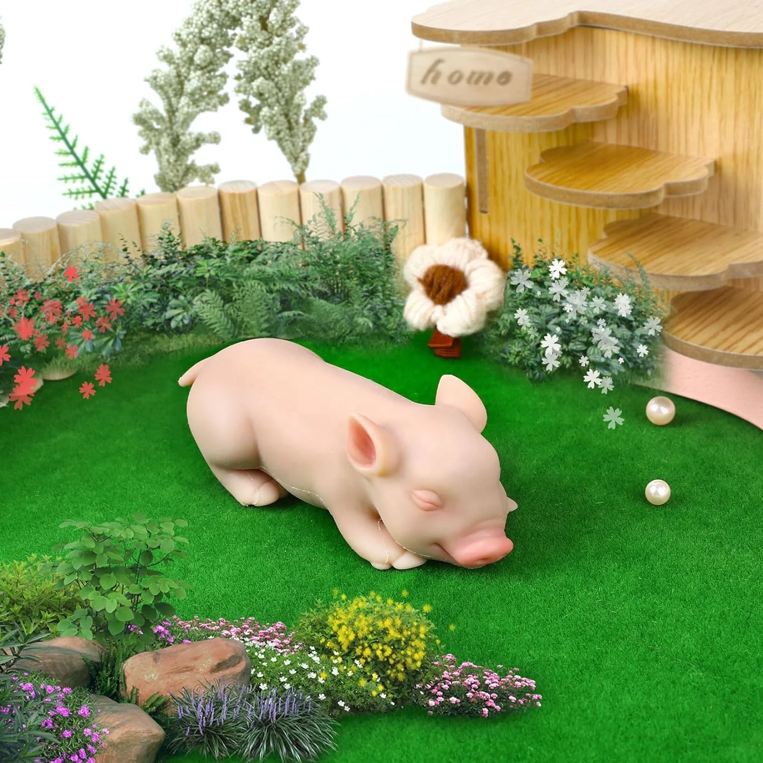 14CM Silicone Reborn Sleeping Pig Doll Realistic Art Mini Piglet Toys for Children Christmas Dolls