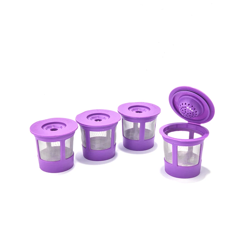 HSJ 4 Pack High-Quality Reusable K Cups Filter Plastic Coffee Capsule Refillable Coffee Pods For Keurig 2.0/1.0