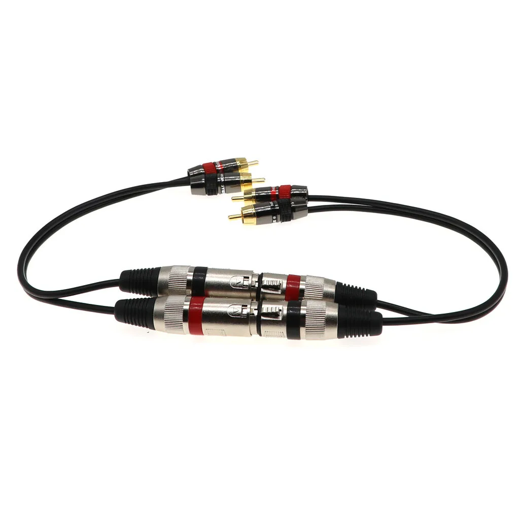 New Gold-plated 2 Rca Male To Xlr Dual male Female Audio Cable For Microphone Mixer Power Amplifier Headphone Amplifier