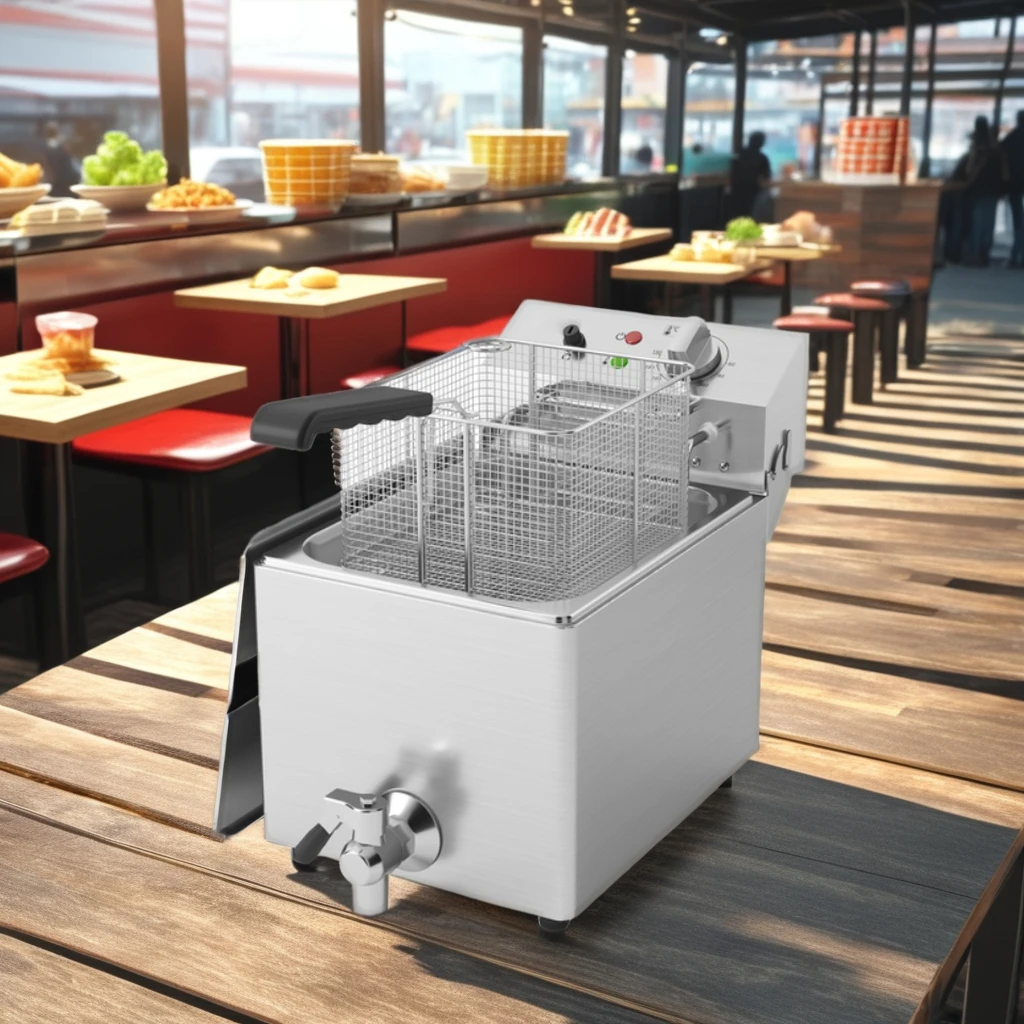 Large Capacity Stainless Steel Electric Deep Fryer Single Pot for Household and Outdoor Use for Restaurants and Hotels