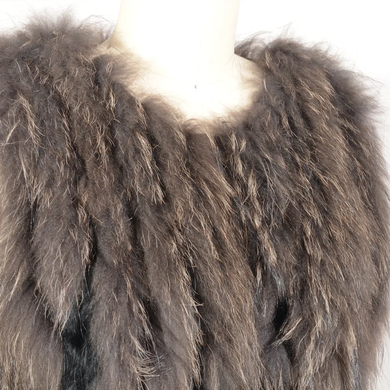 New Arrival Hot Selling Plush Raccoon Fur Real Soft Rabbit Fur Short Warm Fur Vest Women Factory Price