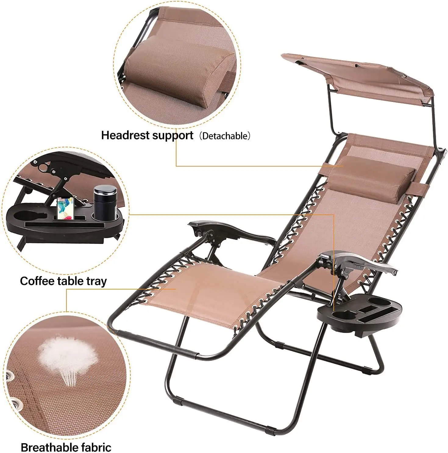 Hot Sale  Modern Color Outdoor folding Beach chair with awning chair Portable folding Daybed Teslin folding outdoor daybed