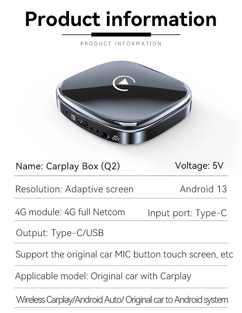 android 13 wireless carplay T5 2gb 32gb Carplay AI Box Universal Auto Mini Adapter Car Play Dongle for car