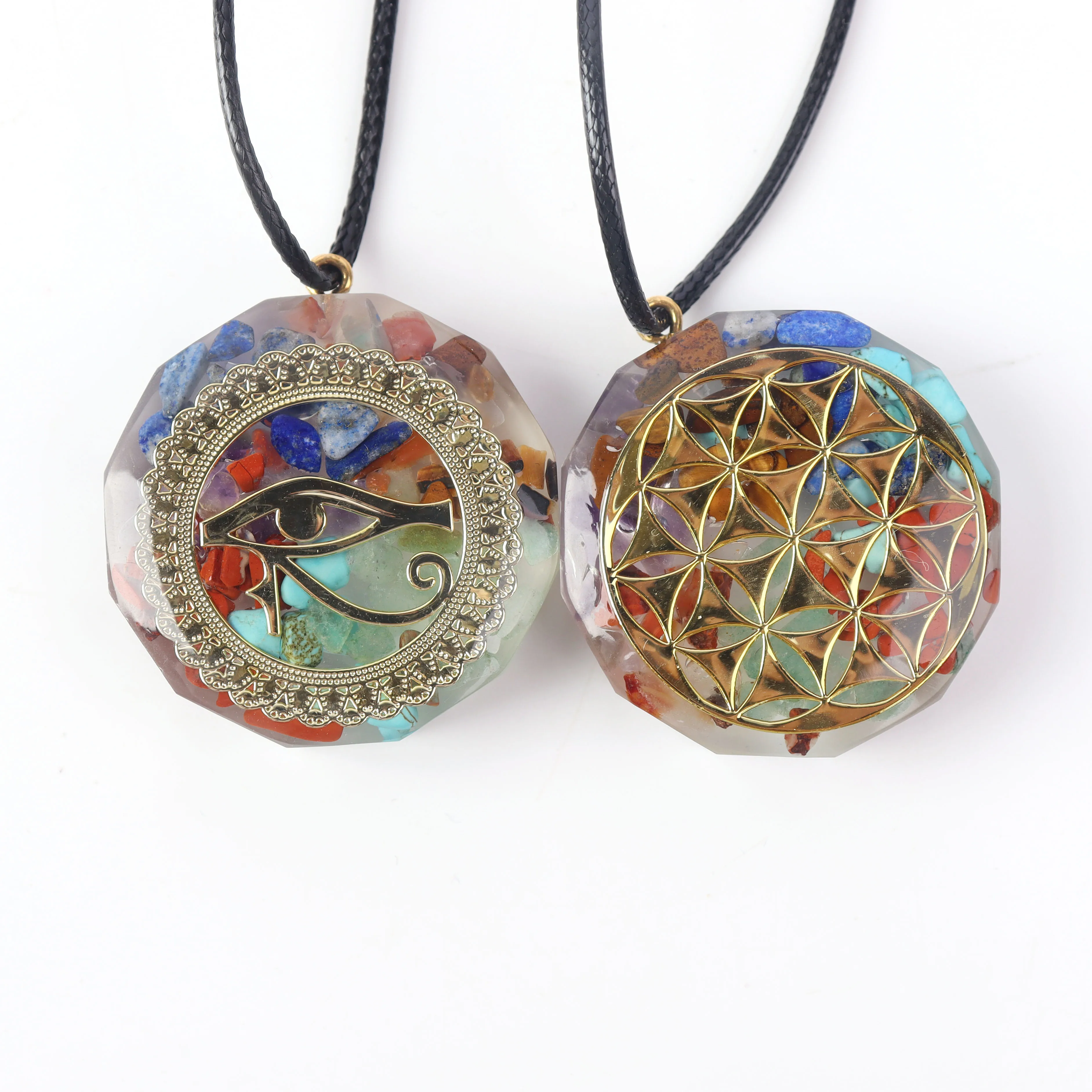 Оргонитовый Кристалл геометрический узор чакры кулон с цепочкой ожерелье исцеляющая энергия медитация ювелирные изделия подарок