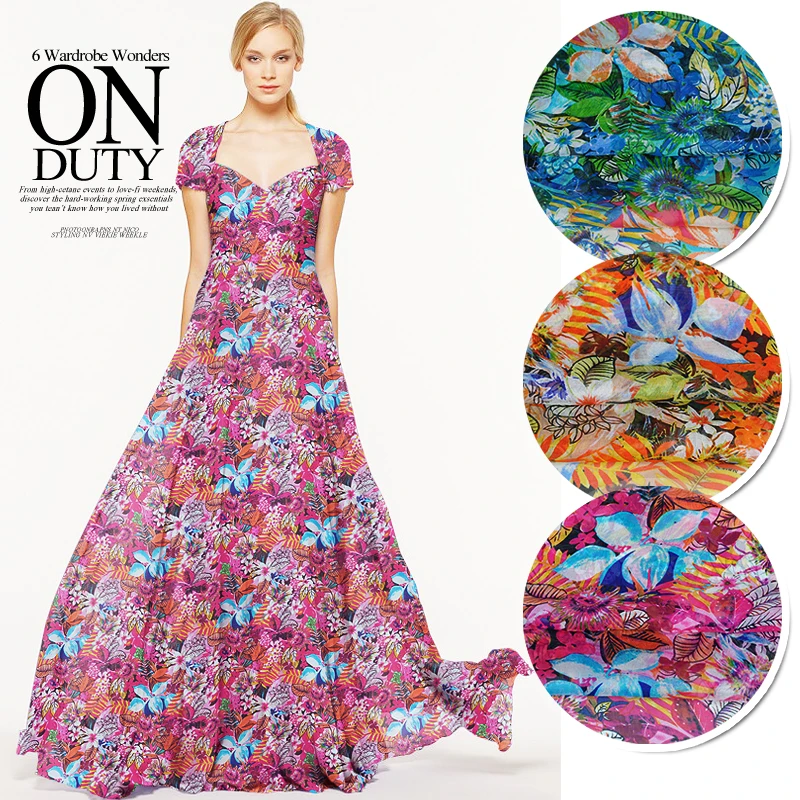 6mm 100% silk chiffon printed silk bandana silk chiffon fabric