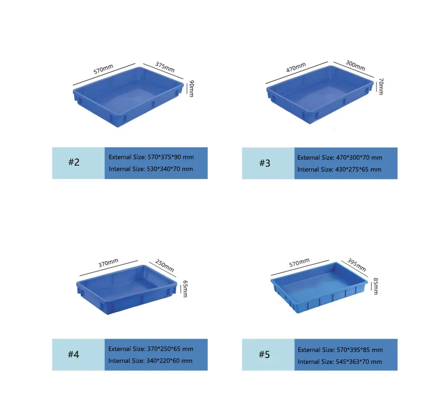 Solid Box Plastic Storage Crates Tray for Display