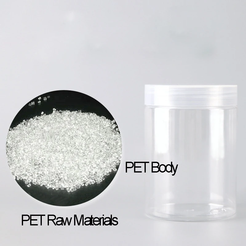 hot sale cosmetic jar containers 30ml 50ml 100ml 150ml 200ml 500ml 1000ml clear PET plastic sugar scrub jar with black screw lid