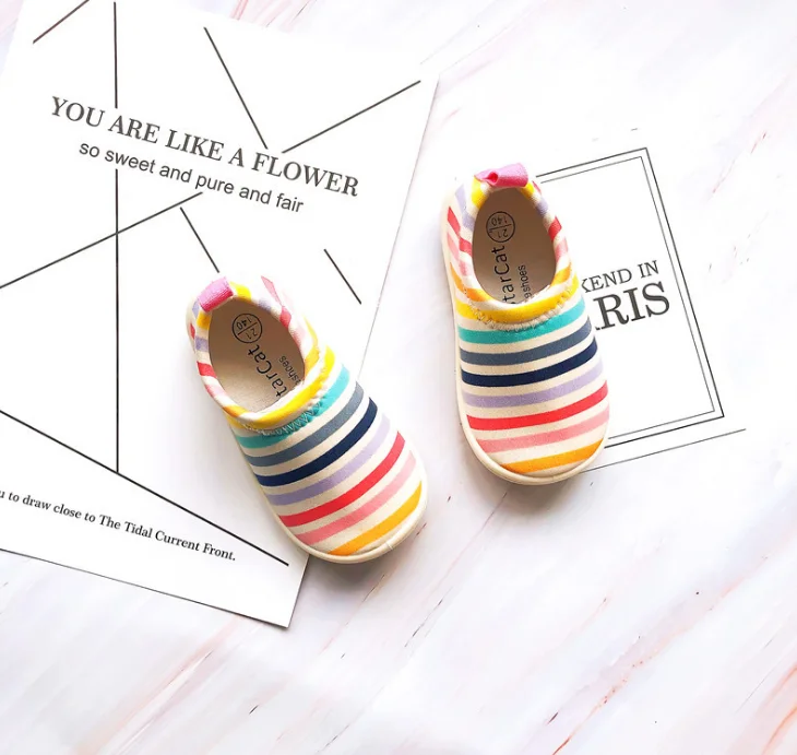 Ins hot stylish elastic canvas fabric children slip on shoes