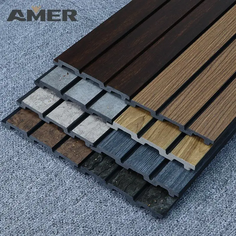 Rongke factory OEM decorative plastic outdoor interior fluted slat ps wall decor panels boards sheets