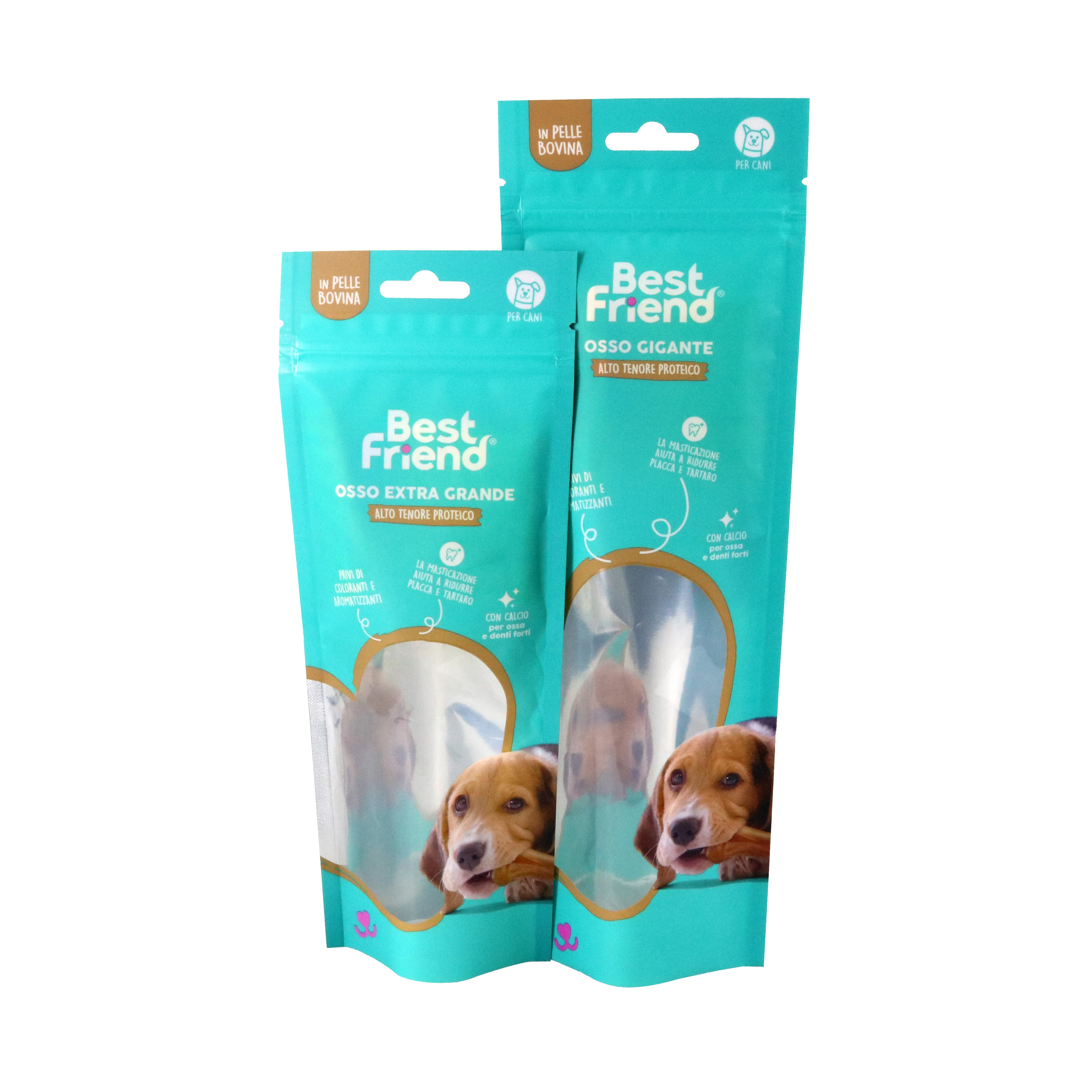 Customized pet dog food cat food composite skittles smell proof with zipper eight-side seal food packaging bag