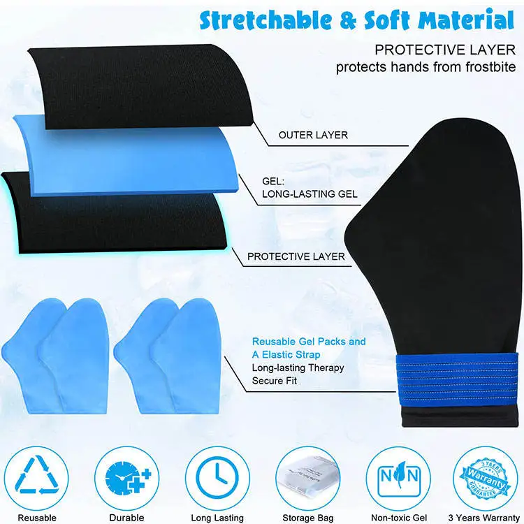 Custom Reusable Microwavable Heated Hands Rehabilitation Finger Cold Therapy Pain Relief Gloves For Arthritis