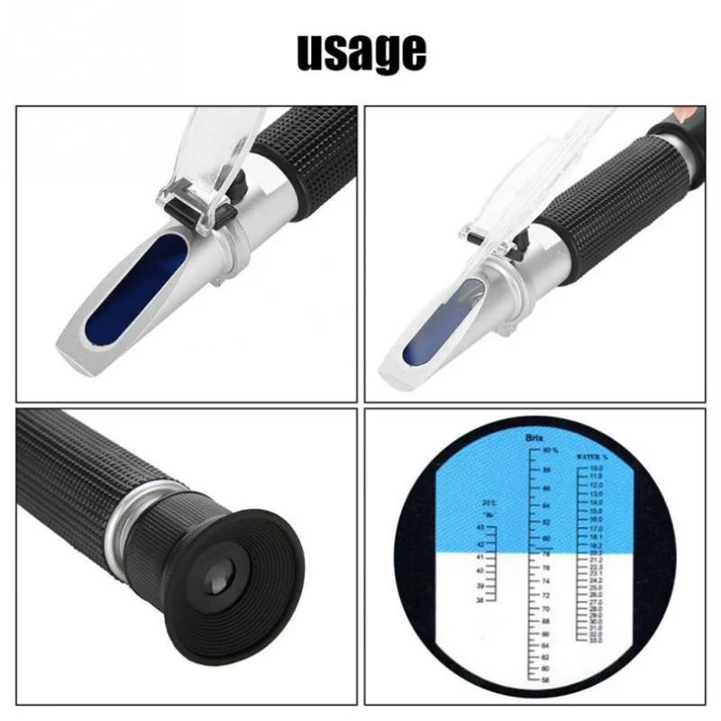 Honey Moisture Baume Brix Scale Range Tester sugar Maple Syrup Molasses Bee Keeping Supplies Honey Refractometer
