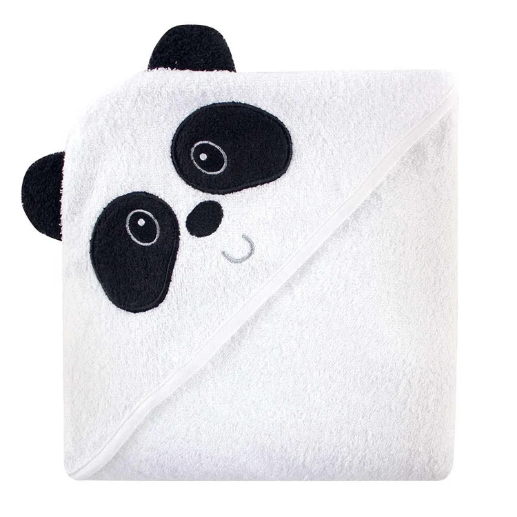 Luxury Newborn Bamboo Organic Thick Terry Animal Bath Hooded Baby Towel and Washcloth Set