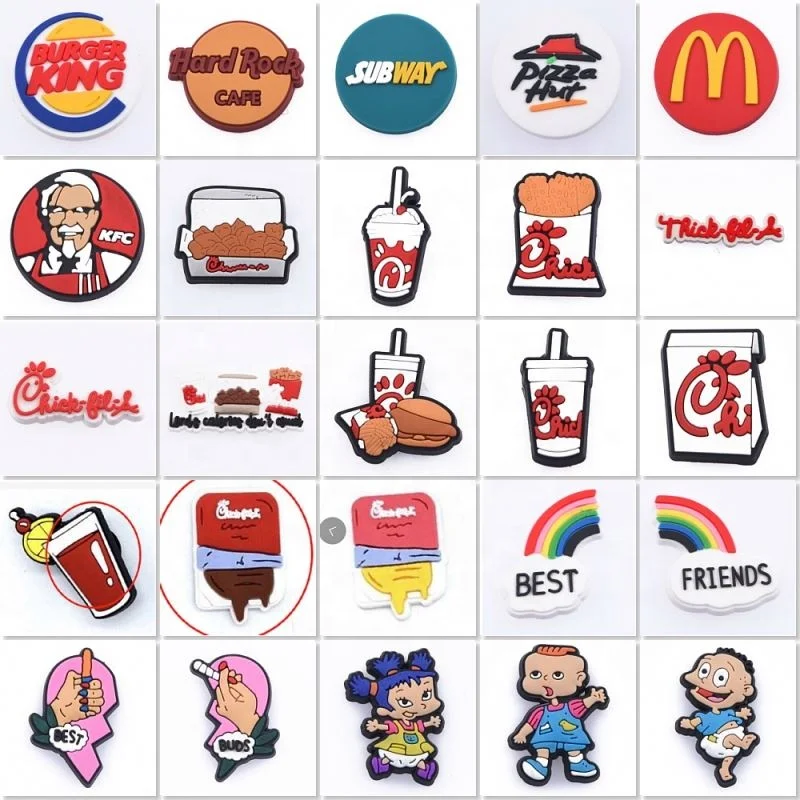 Cocomelon JOJO Chick-fil-A file a designs доступные рекламные подвески из мягкого ПВХ croc для украшения обуви рождественский