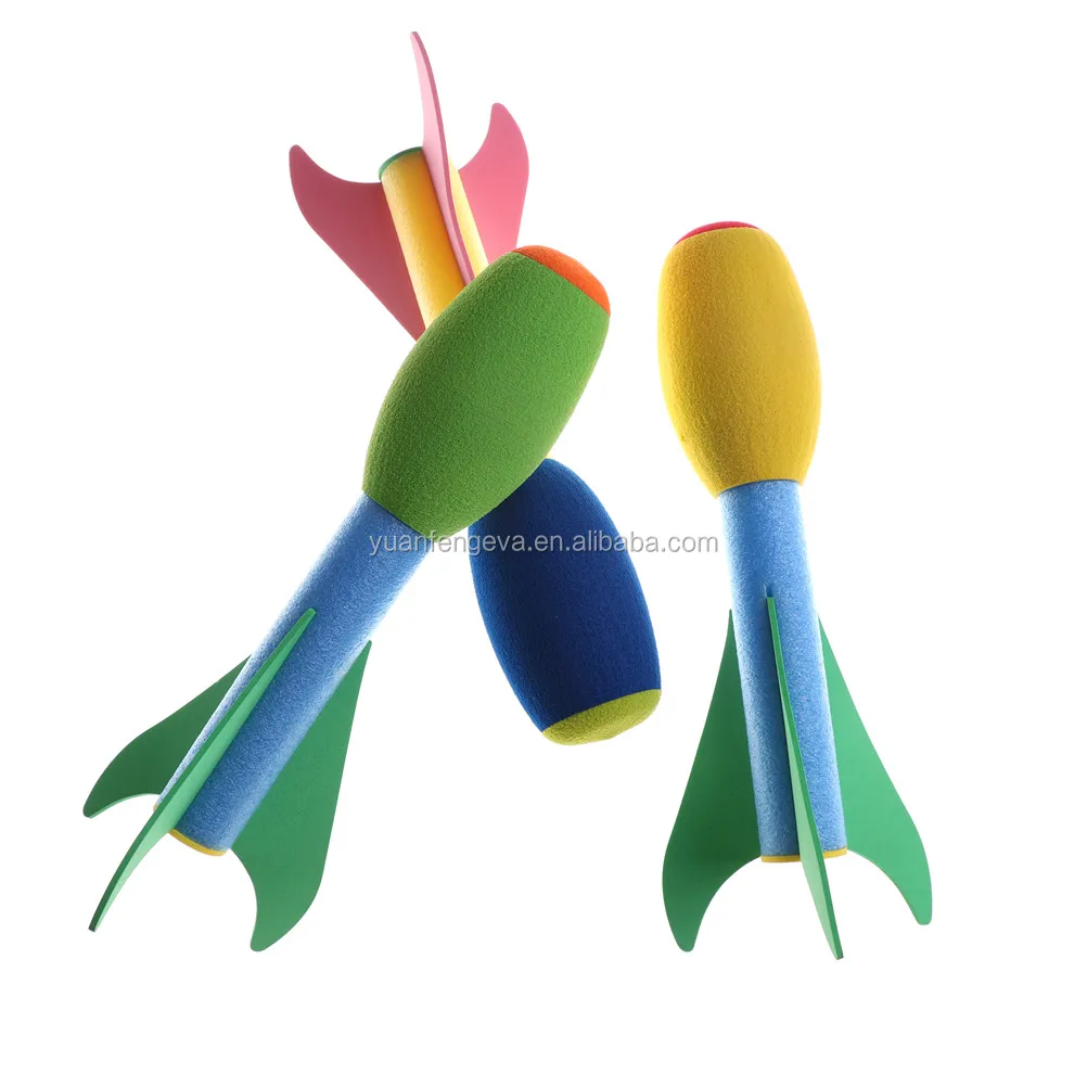 Custom Outdoor Safety Toys Rocket EVA EPE Flying Rubber Bands Finger Ejection Rocket Artillery