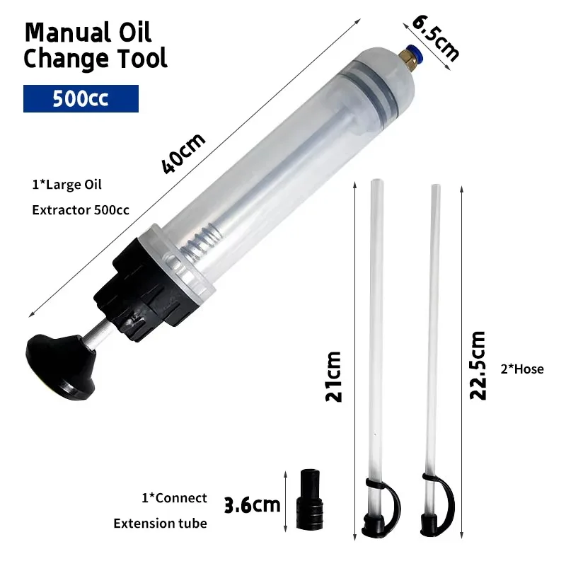 500CC Car Oil Fluid Extractor Transfer Fuel Brake Fluid Bleeder Extraction Syringe Bottle Vacuum Engine Oil Extractor Pump
