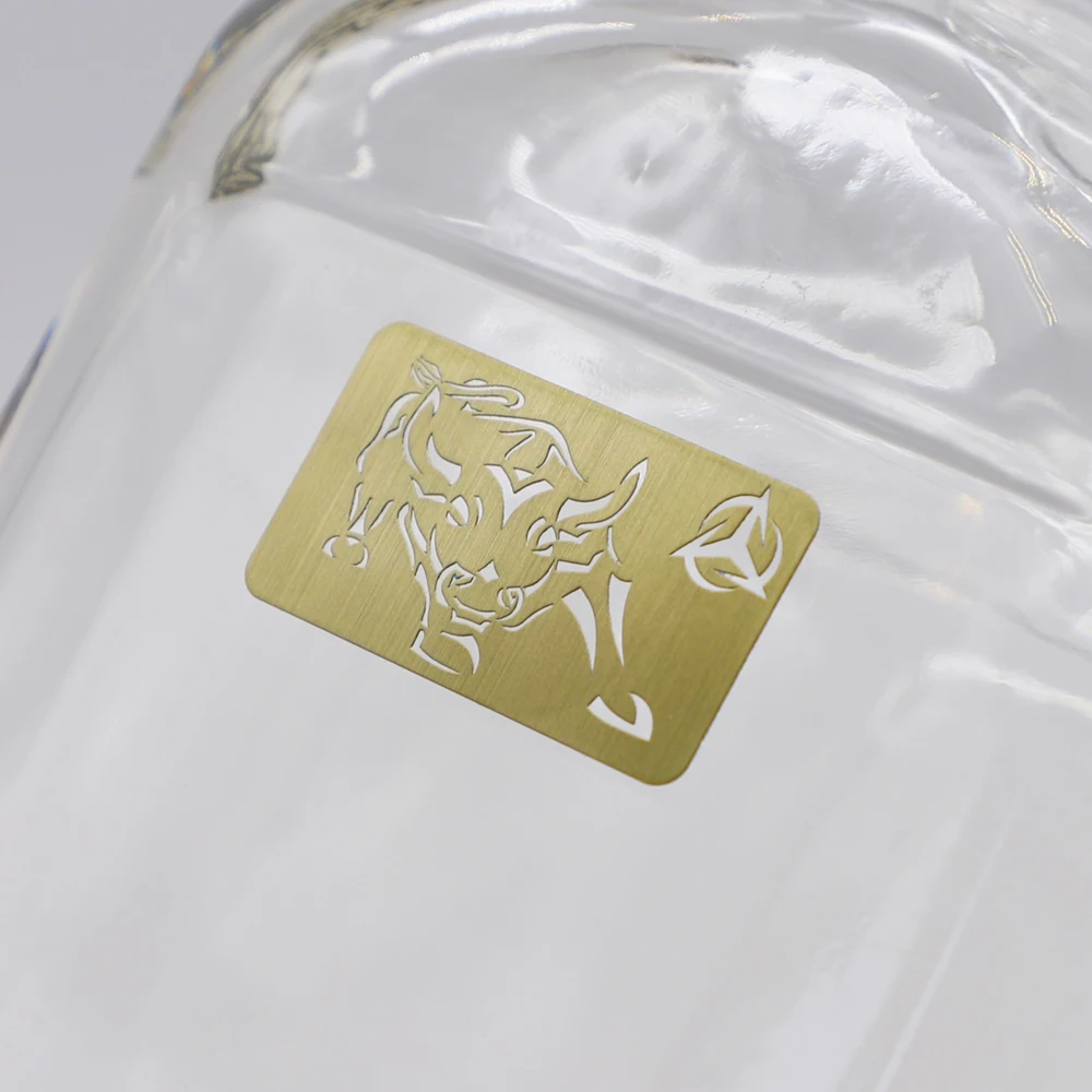 Custom Emboss Metal Logo Sticker Perfume Cosmetics Glass Bottle Box Package Metal Transfer Sticker