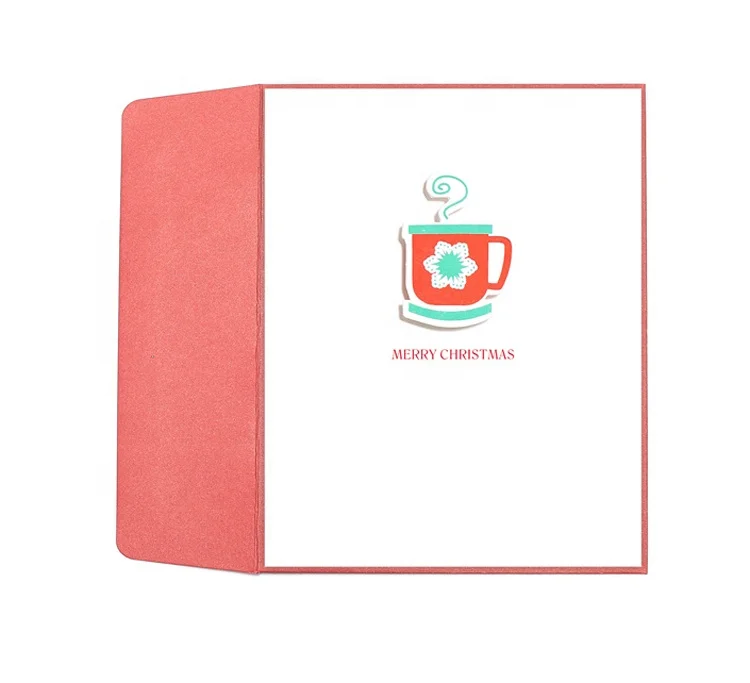 Children Humorous Handmade Cards, Custom Painting Boxed Merry Christmas Greeting Cards