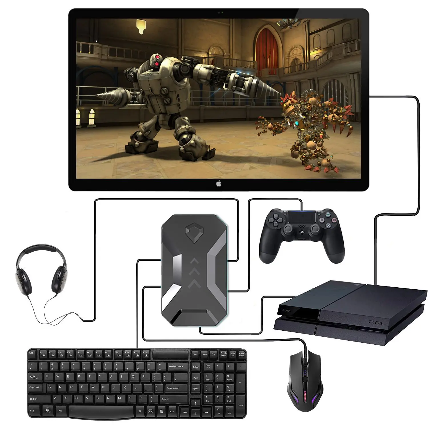 Keyboard and Mouse Adapter, game console Converter with 3.5mm Studio Jack,  Nintendo Switch, XboxOne, PS4 & P3