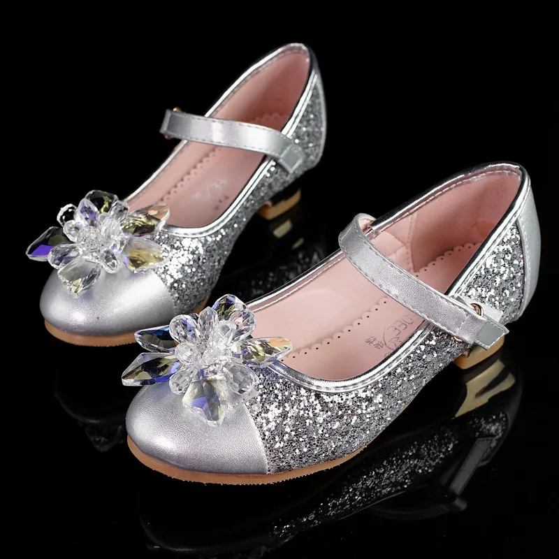 OEM для девочек с украшением в виде кристаллов на высоком каблуке стекла флэш-выступлений на сцене, в студенческом стиле