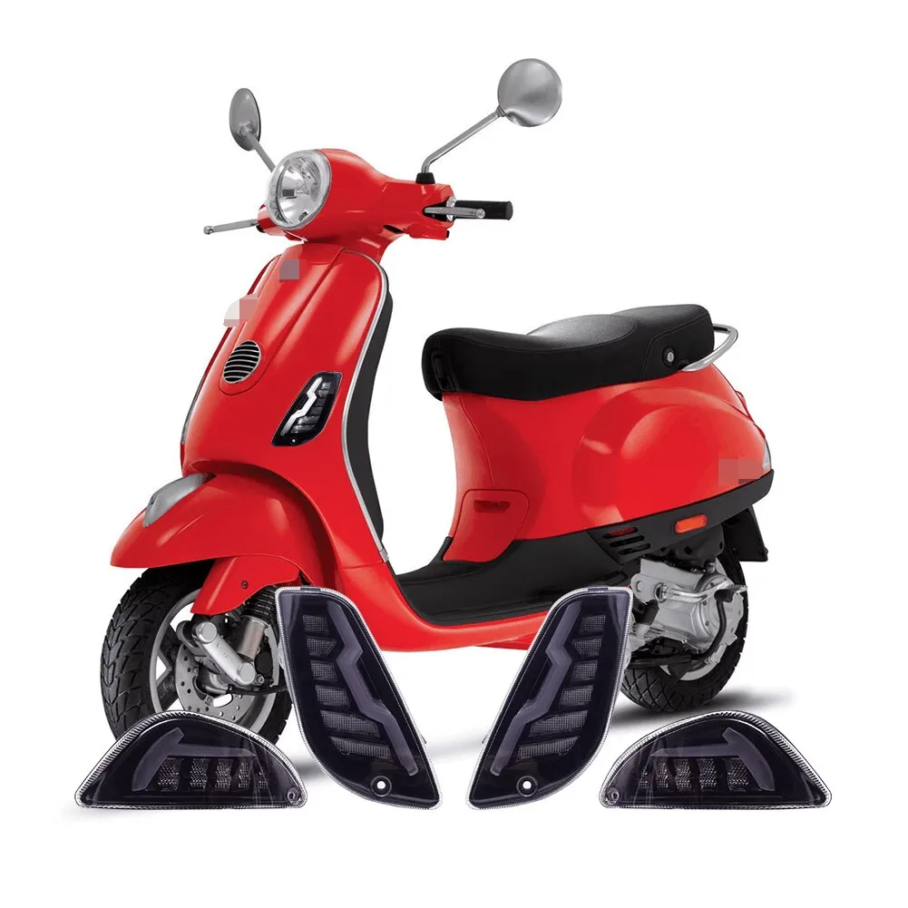Level10, Тайвань, молния для Vespa LX150 S125, дымчатый светодиодный передний и задний указатели поворота