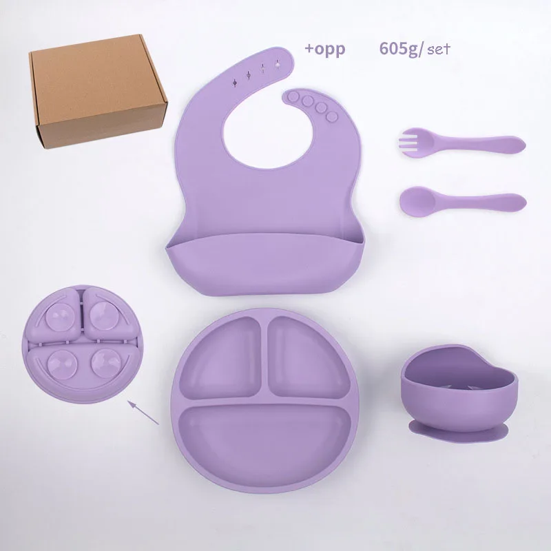Fork And Spoon Children Silicone Tableware Set  Baby  Silicone tableware Baby Silicone Feeding Set