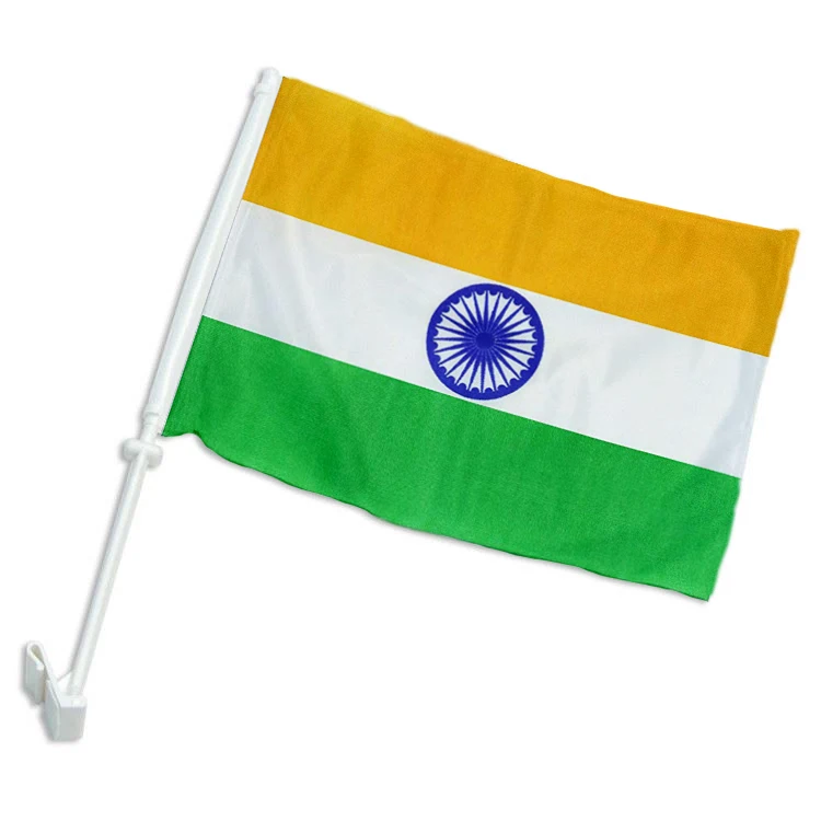 Пользовательский Автомобильный флаг на окно, Индийский национальный флаг автомобиля, 30*45 см полиэстер, маленький флаг, рекламный дисплей для окна автомобиля
