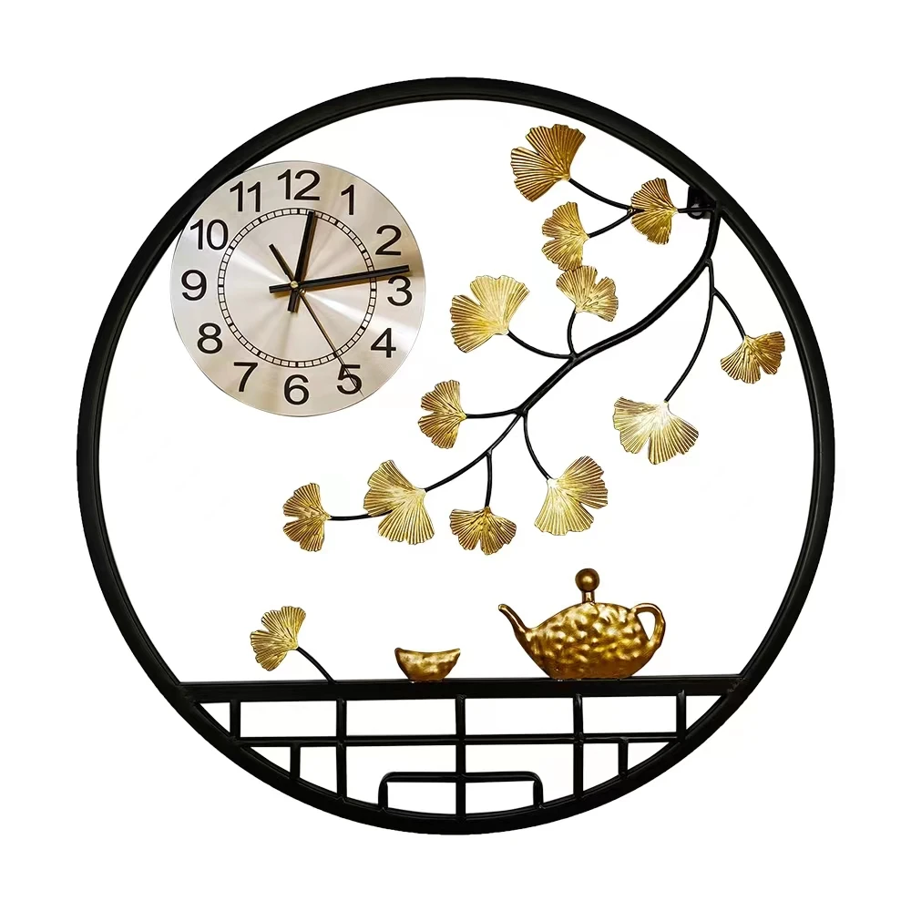Wall Clock and watch iron art Classic Style Flower Design For Home Decoration Chinese Style