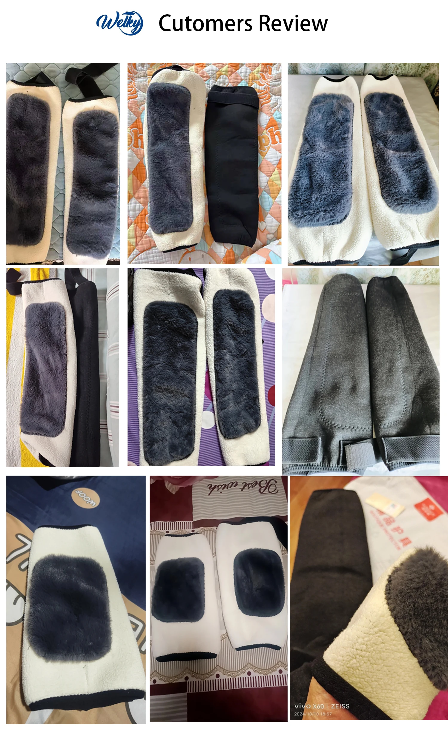 Ecommerce Bestsellers Winter Furry Leg Warmer Sleeves Fast Warm up Berber Fleece Thicken Legging Knee Support Pads With Straps