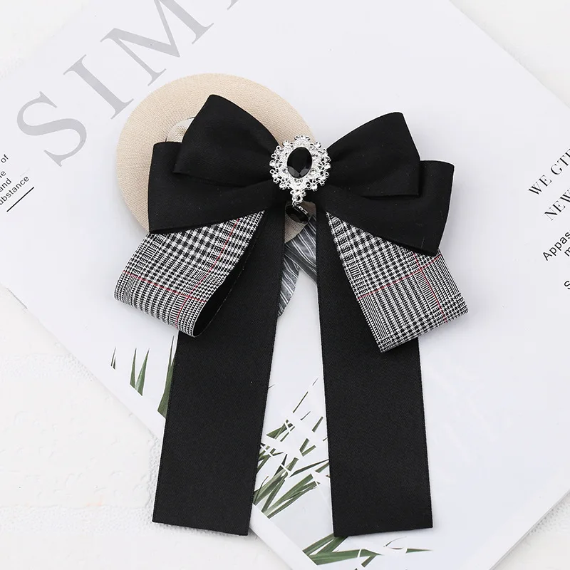  Shirt bow tie female accessories fashion Japanese wild student school uniform rhinestone black