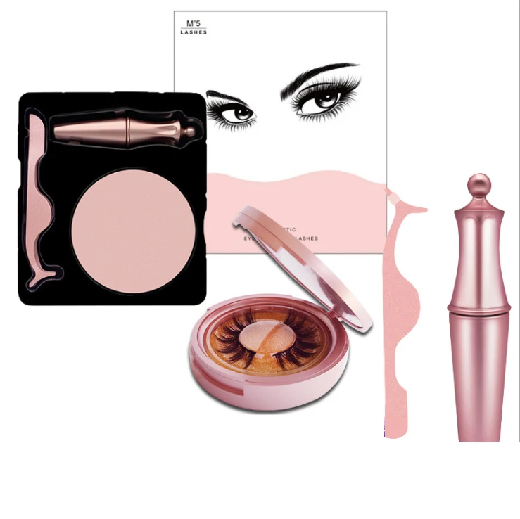 Wholesale private label faux mink magnetic eyelash packaging box vendors vegan eyeliner lahes with