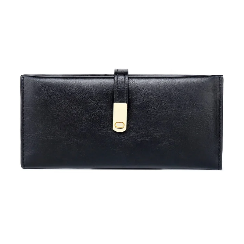 MIYIN Thin casual with long walletcard ticket fashionable coins bag ladies PU leather card wallet Retro Micro-abrasive Wallet