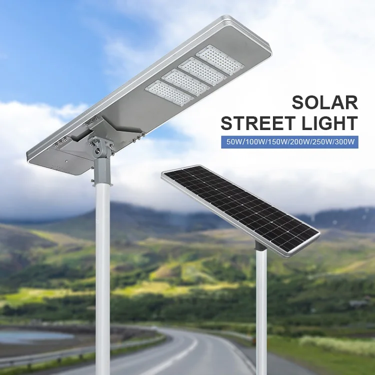 ALLTOP Outdoor Lampara Waterproof Street Light Ip65 50w 100w 150w 200w 250w 300w Integrated All In One Led Solar Street Lamp