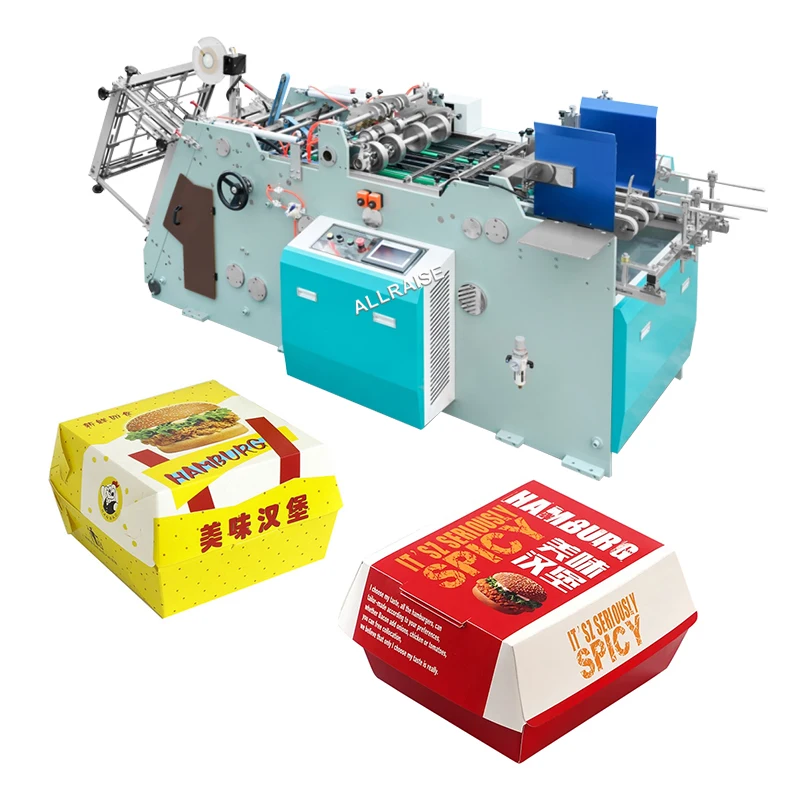 High Efficiency Carton Erecting Machine Paper Hamburger Case Erector Fast Food Box Making Machine