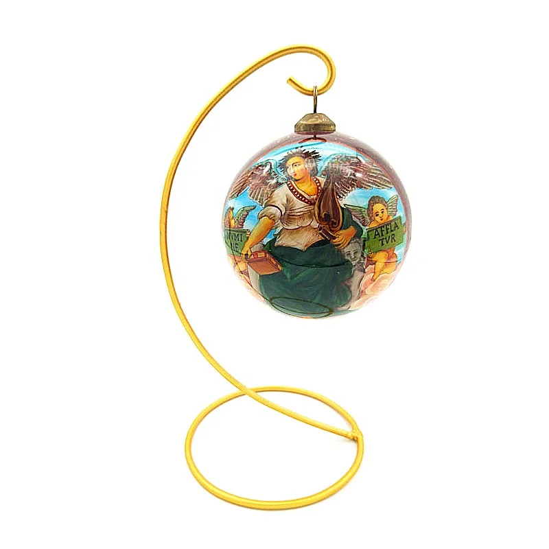 Custom Religious Nativity 4 Inches Handpainted Hand-blown Glass Balls From The Inside For Collectible Keepsake Supplier
