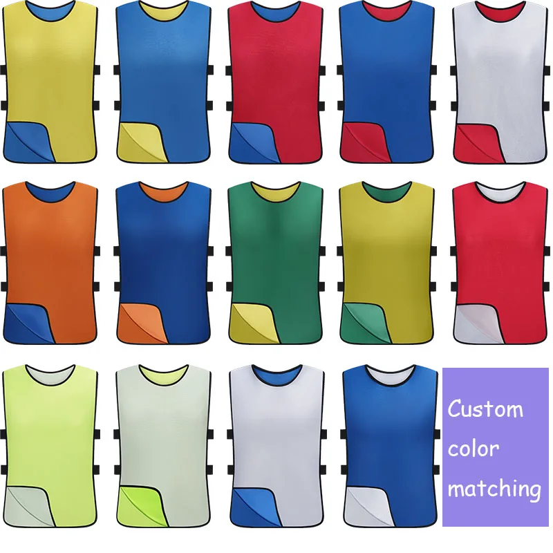 Cheap Custom reversable basketball pinnies soccer training bibs with logo printed