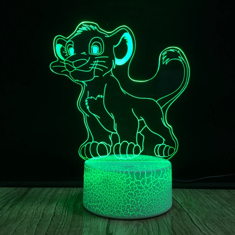 The Lion King Simba 3D Optical Illusion Lamp LED Night Light Boy Kid Toys Childlike Table Lamp