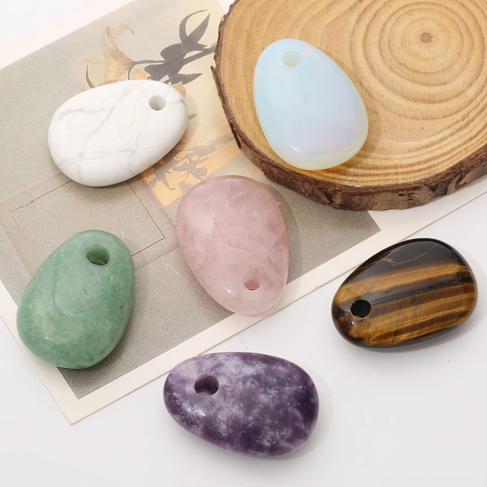 Wholesale High Quality Water Drop Shape Rose Quartz Amethyst Labradorite Amazonite Loose Stone Pendants