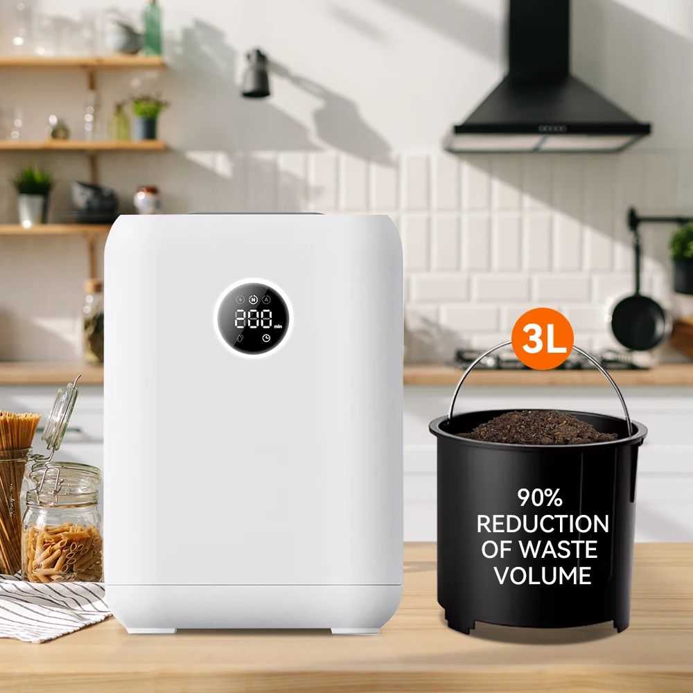 3L Manufacturer Professional Quality Kitchen Composter Food Cycler Electric Composting Recycling Machine Garbage Disposals White