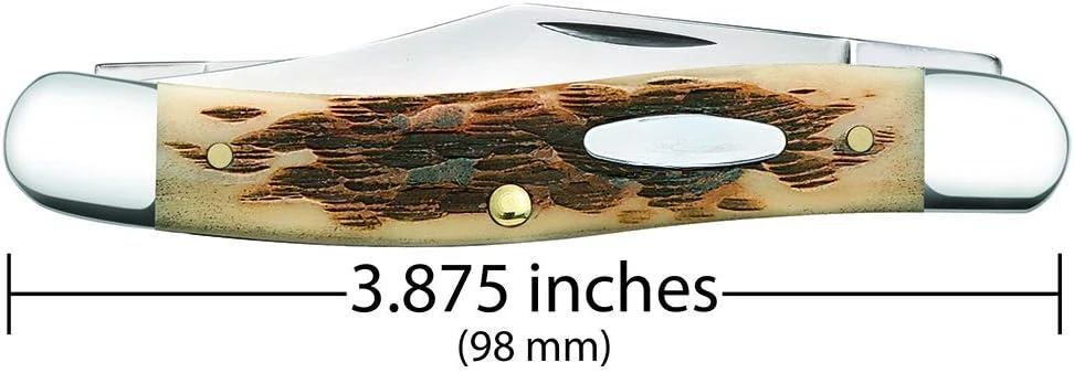 Folding Pocket Knife 3 Blade Stockman 3 7/8 Inches Closed (Amber Bone)