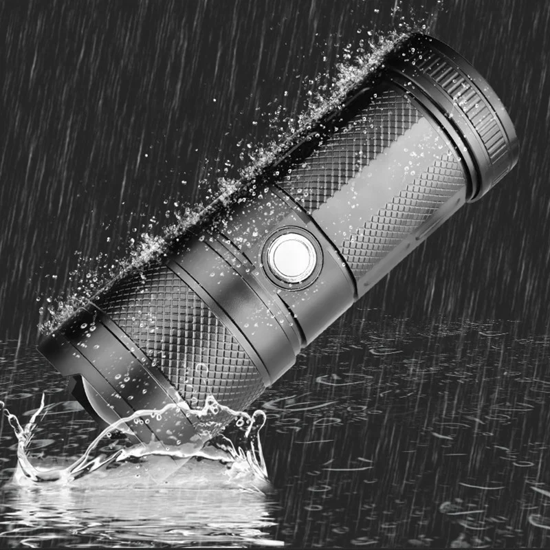 Biumart High Lumen Zoomable Tactical Flashlight Outdoor Portable Multi-function Rechargeable Flashlights Torches
