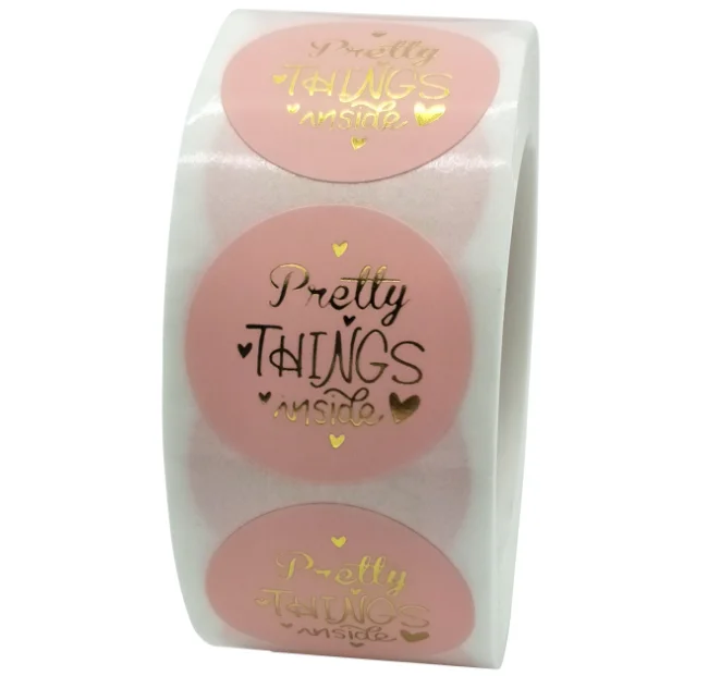 Оптовая продажа, 1 дюймовая розовая самоклеящаяся биоразлагаемая пленка с красивыми вещами