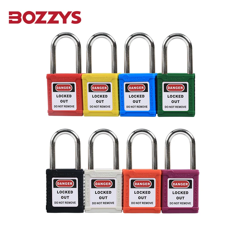 Keyed Alike 38MM Safety Padlocks with Custom Laser Coding and Label for Industrial Lockout-tagout Use on Conductive Areas