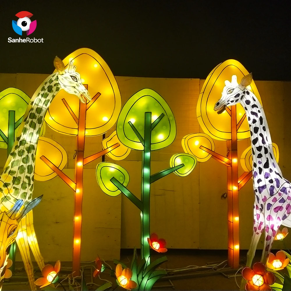 Festival Traditional Nylon Chinese Animal Giraffes Lantern