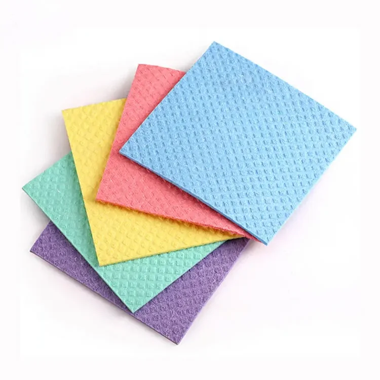 Custom Design Eco-Friendly Reusable Cellulose Cotton Dish Sponge Cloth Swedish Dishcloth