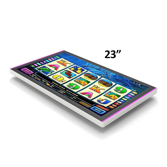 
23 inch Open Frame PCAP Multi Touch Screen Monitor Display with Front and Back LED Bar Fully Supports Aristocrat Helix Machine 