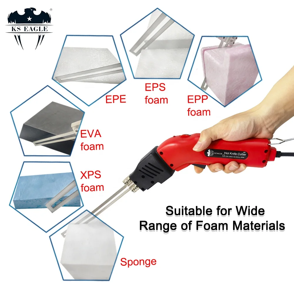 Air Cooled Electric Foam Cutter Heat Cutting Knife (150W) 24 Hours Continuous Use Styrofoam Engraving Slotting Carving Tools Kit