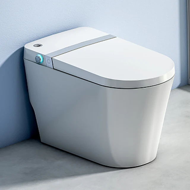 Hotel Bathroom Automatic Flip Intelligence Toilet Ceramic One Piece Smart Toilet