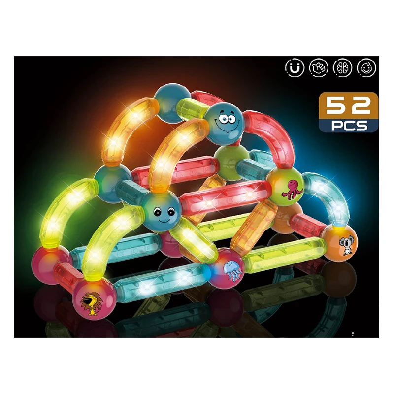 Gift for Kids Stem Educational Construction Toys Light Magnetic Building Sticks Blocks Toy
