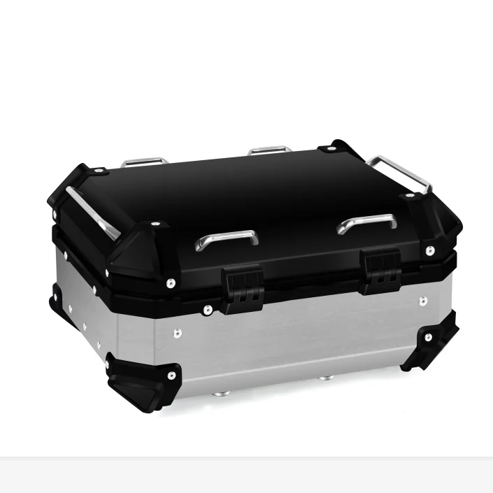 
F2 moto 22L black High quality waterproof delivery metal tail boxes small aluminum alloy motorcycle top box 